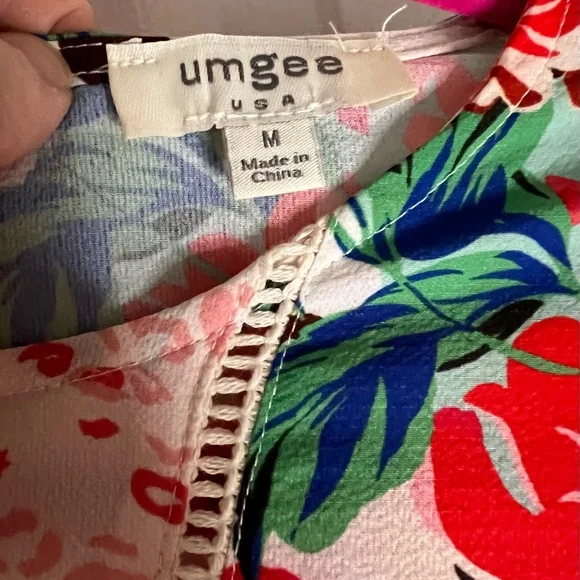 💙 4 for $40 💙 Umgee Vibrant Floral Dress in Pink and Green - Picture 4 of 7